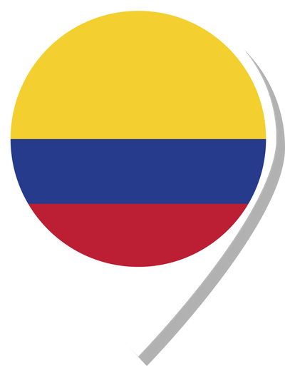 Colombia flag check-in icon.